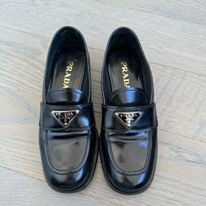 AUTHENTIC Prada Leather Loafers - Like New Size 37